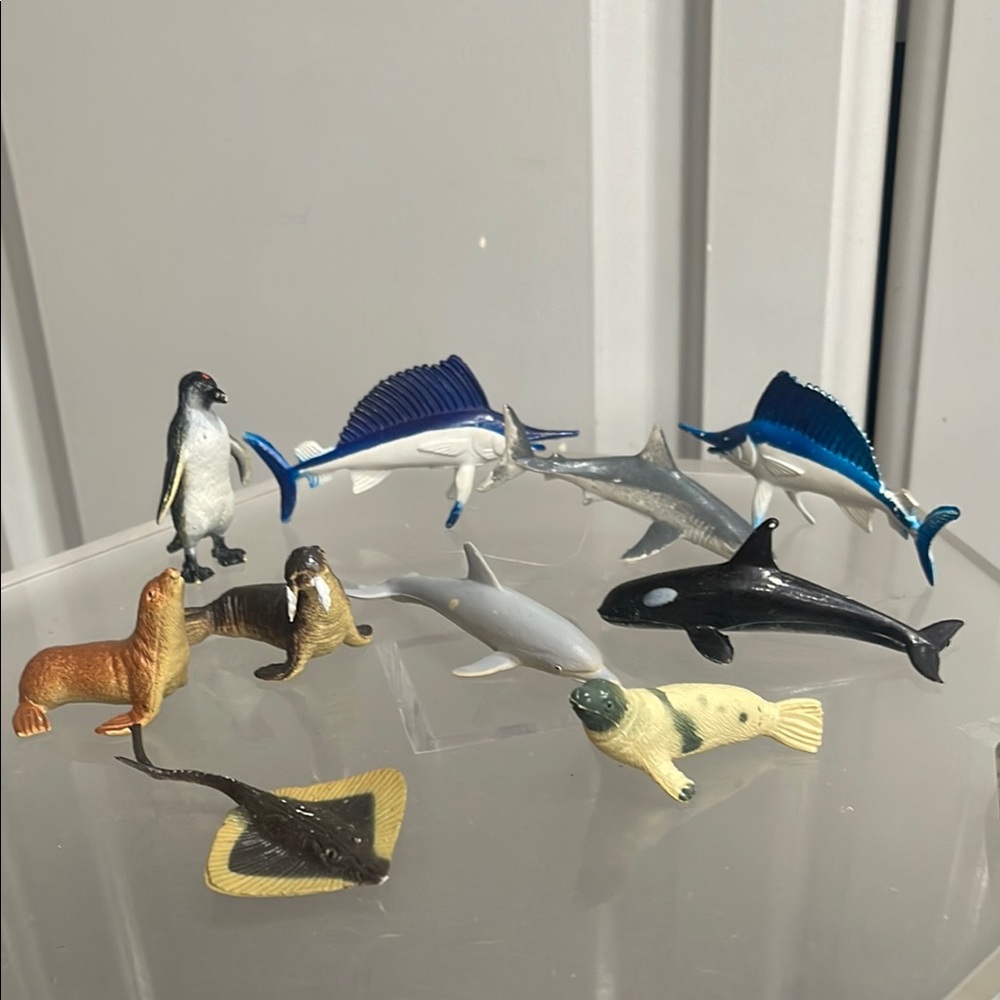 PVC Plastic Marine Animal Figurine Minis Set 10 Pc